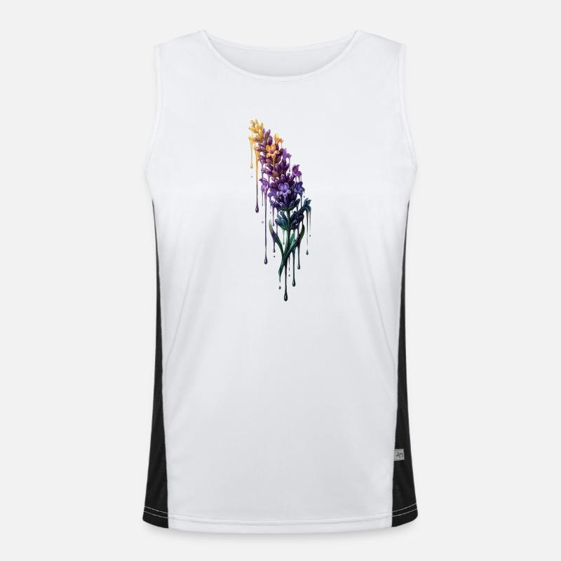 Lavendel mit tropfender Farbe Funktionelles Kontrast-Tank Top für Männer 