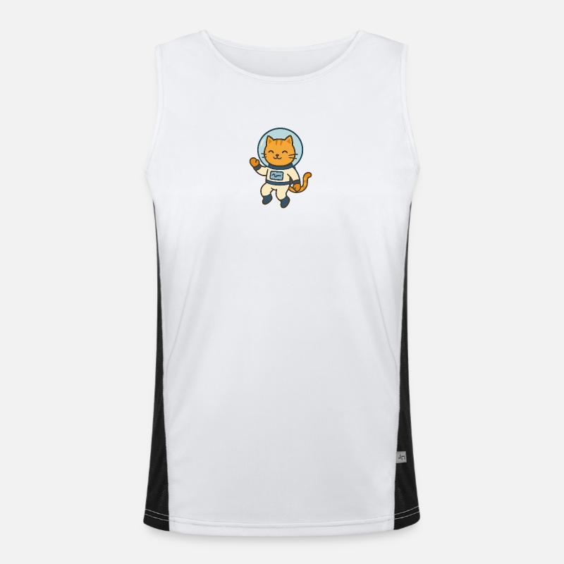 Astrocat - Men's Functional Contrast Tank Top  - white/black