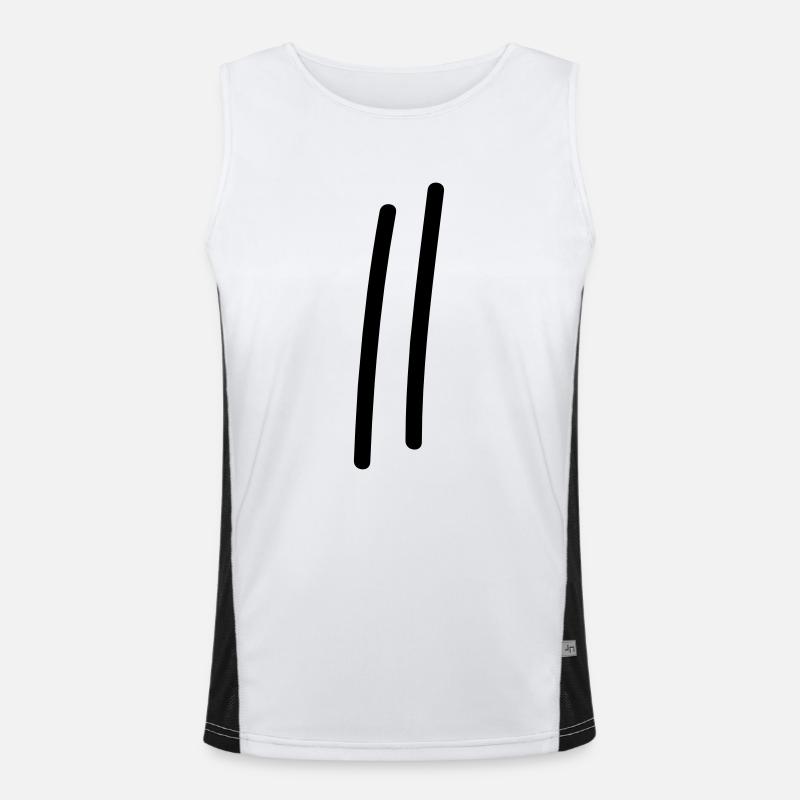 2 Striche // 2 Mal // Geburtstag // Geschenk Funktionelles Kontrast-Tank Top für Männer 