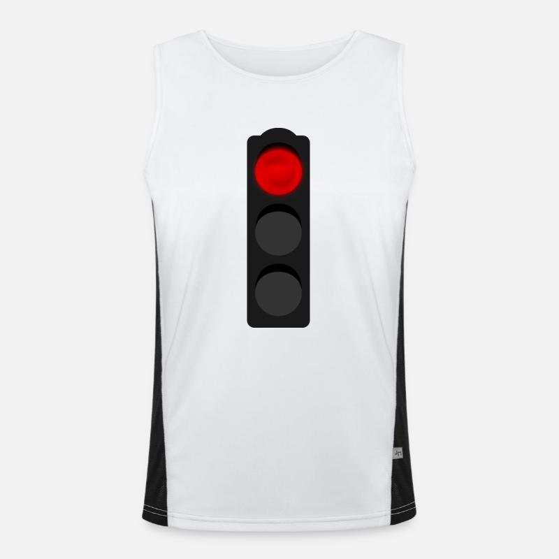 Ampel rot Funktionelles Kontrast-Tank Top für Männer 