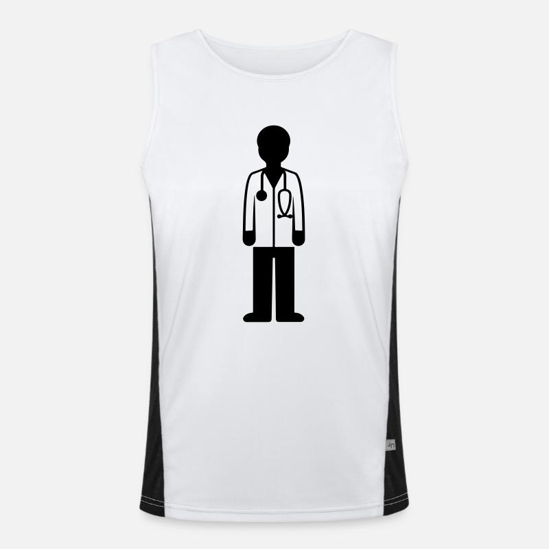 Doctor Doctor - Men's Functional Contrast Tank Top  - white/black