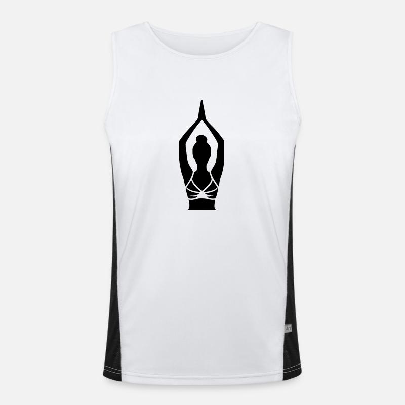 Simple Yoga Silhouette Focus Breathing Technique Men's Functional Contrast Tank Top 