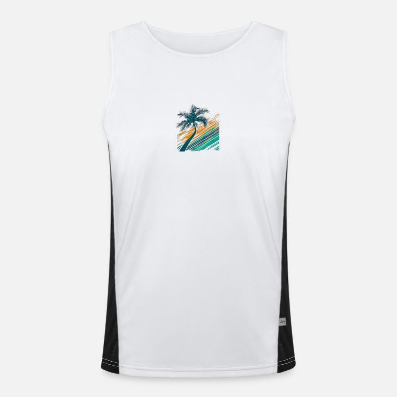 Palm Tree Logo Funktionelles Kontrast-Tank Top für Männer 