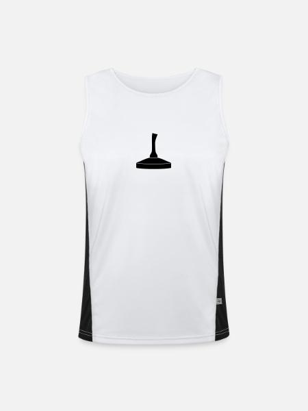 Eisstock, 1fb - Funktionelles Kontrast-Tank Top für Männer  - Weiß/Schwarz