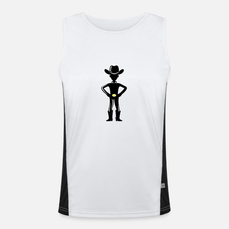 Cowboy Funktionelles Kontrast-Tank Top für Männer 
