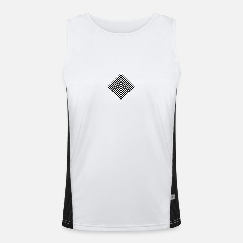Pattern design square - Men's Functional Contrast Tank Top  - white/black