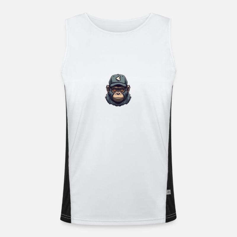 Monkey with cap Men's Functional Contrast Tank Top 