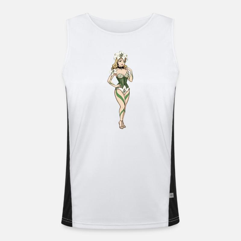 Lily-Pinup-Mädchen Funktionelles Kontrast-Tank Top für Männer 