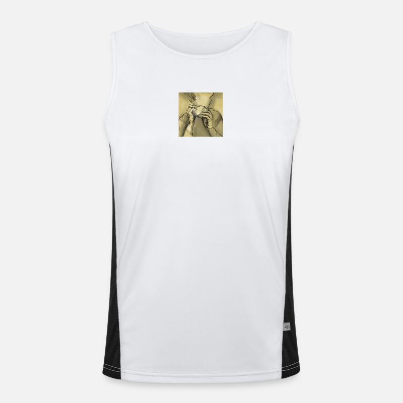 100e6d2e-bf9a-46fb-bc7b-516ae2e0bc30 - Men's Functional Contrast Tank Top  - white/black