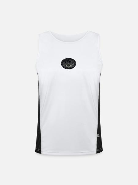 Vortex Grid Wormhole - Men's Functional Contrast Tank Top - white/black