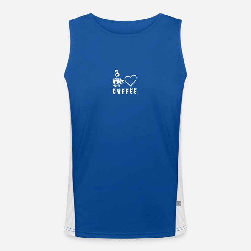 I love Coffee, ich liebe Kaffee Funktionelles Kontrast-Tank Top für Männer 