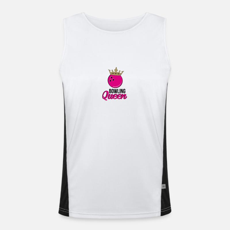 Bowling Queen - Men's Functional Contrast Tank Top  - white/black