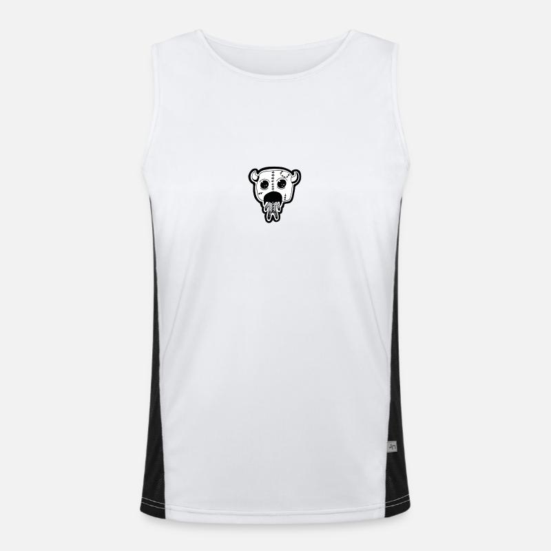 devul - Men's Functional Contrast Tank Top  - white/black