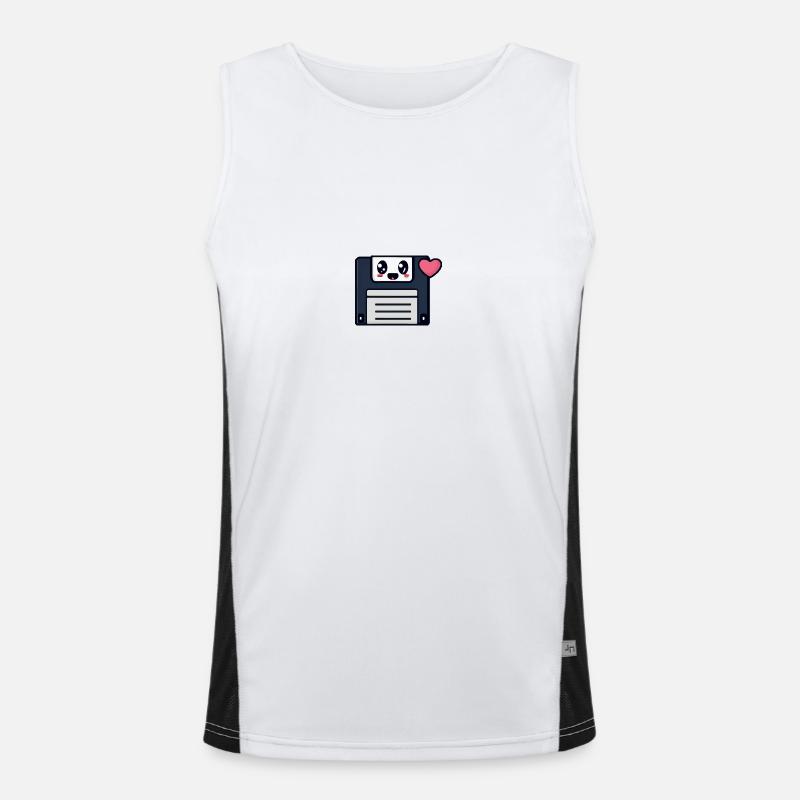 Cute Floppy Disk, kawaii! Men's Functional Contrast Tank Top 