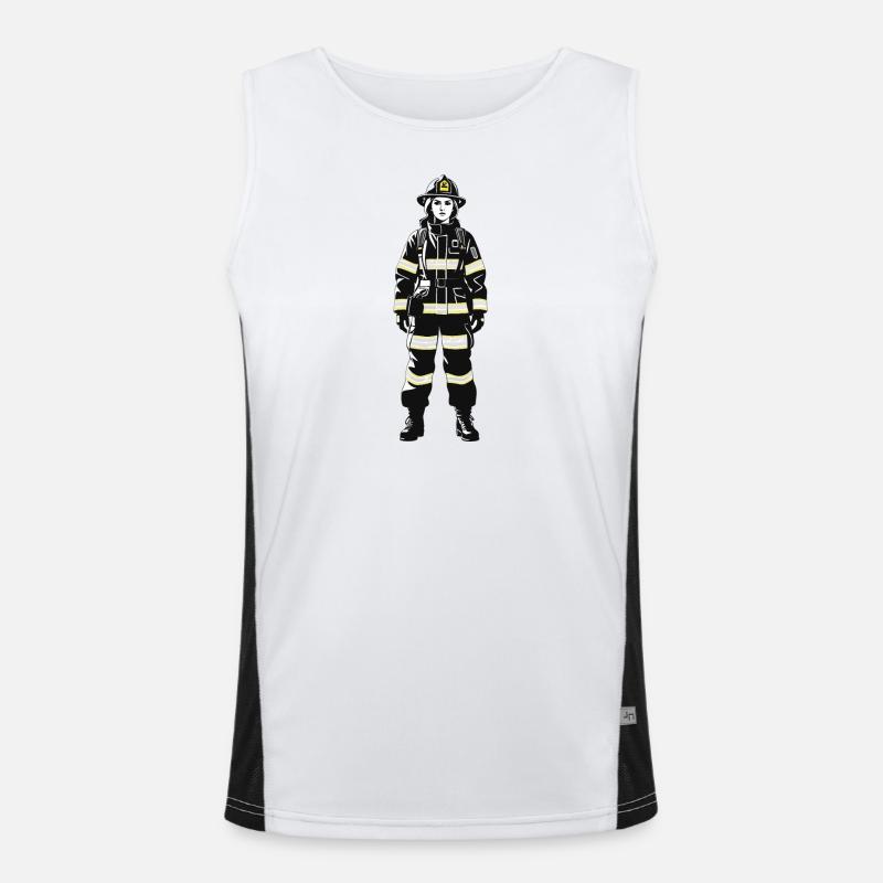 Firefighter - Profession Design Sticker Men's Functional Contrast Tank Top 