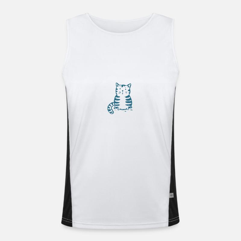 Katze Funktionelles Kontrast-Tank Top für Männer 