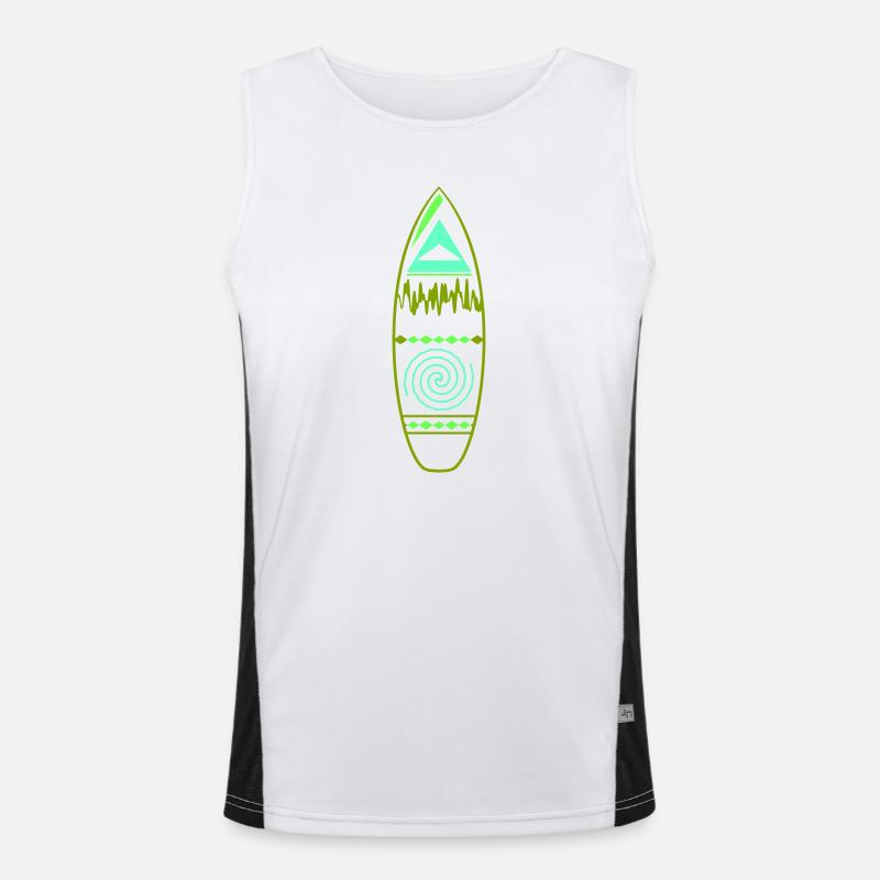 surfboard_design - Men's Functional Contrast Tank Top  - white/black