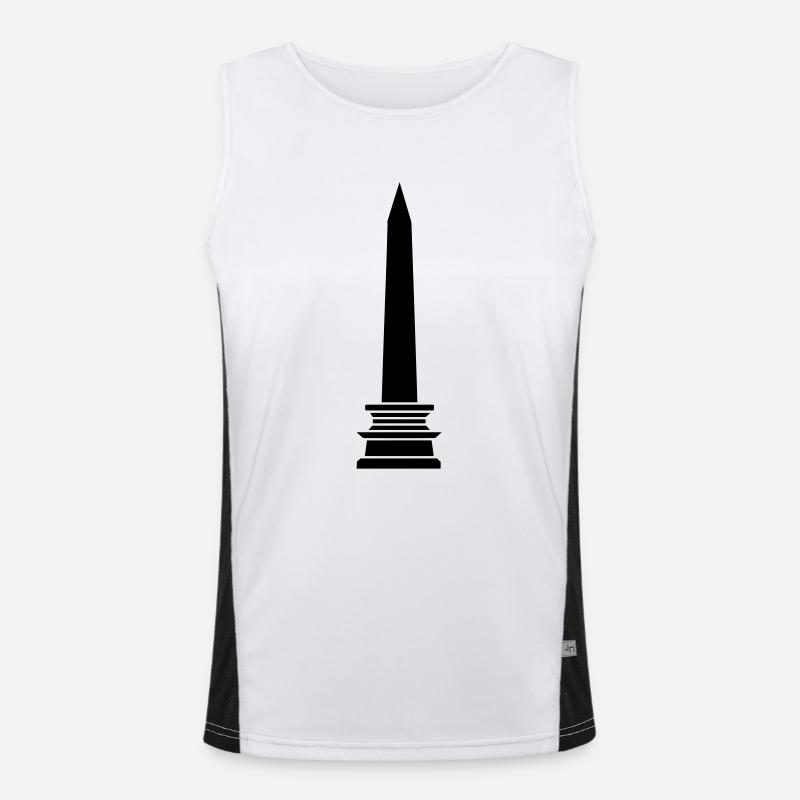 obelisk - Men's Functional Contrast Tank Top  - white/black