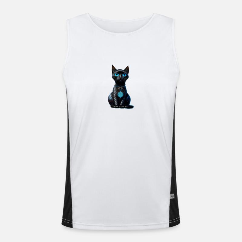 Katze des Mondes Funktionelles Kontrast-Tank Top für Männer 