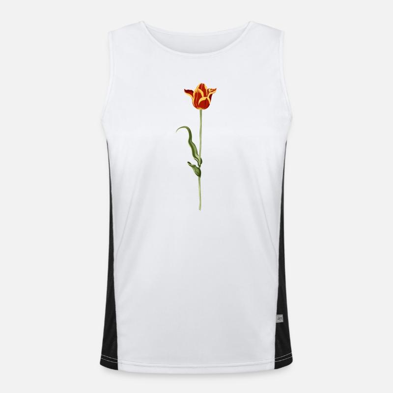 Abendliche Tulpe mit warmen Farbverlauf Funktionelles Kontrast-Tank Top für Männer 