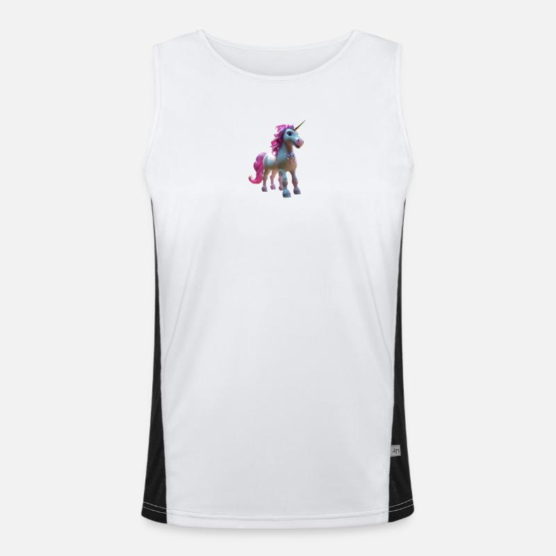 Pastell-Einhornblüte Funktionelles Kontrast-Tank Top für Männer 