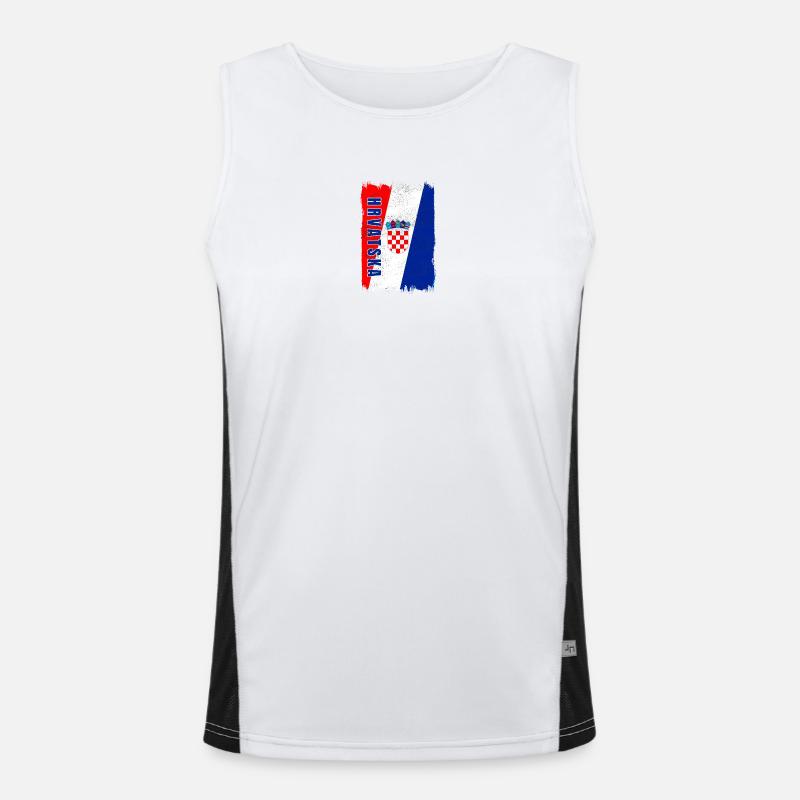 drapeau de la Croatie Débardeur respirant contrasté Homme 