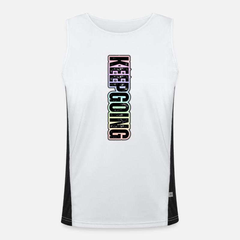 KEEP GOING – Pastel Vertical Theme - Men's Functional Contrast Tank Top  - white/black