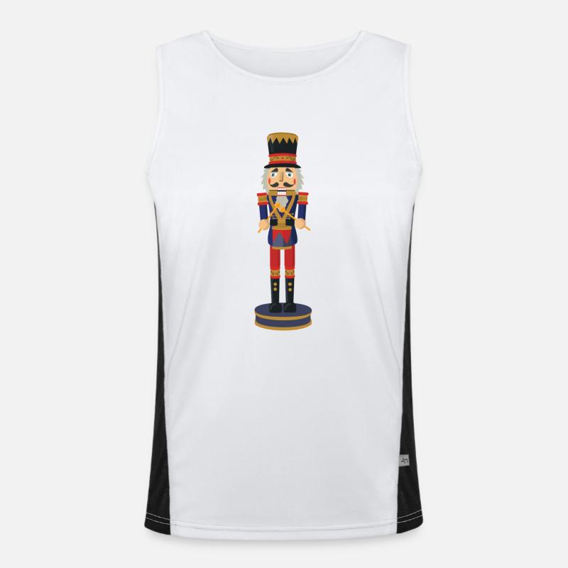 nutcracker nutcracker christmas christmas santa - Men's Functional Contrast Tank Top  - white/black