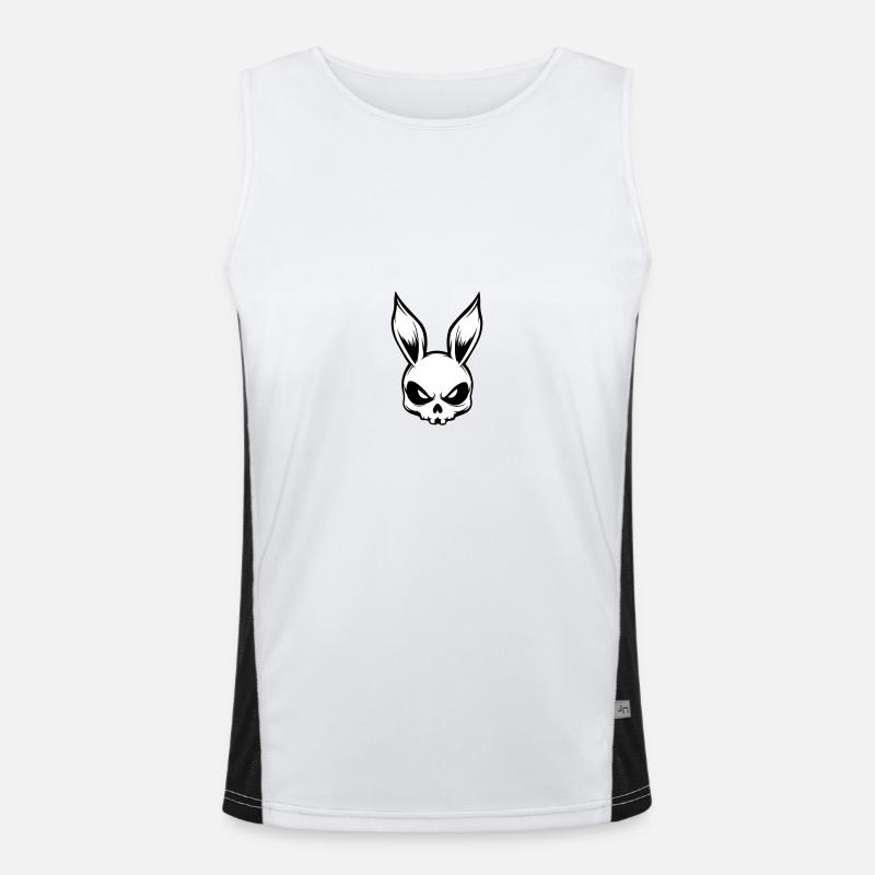 Rabbit Skull Skeleton - Men's Functional Contrast Tank Top  - white/black