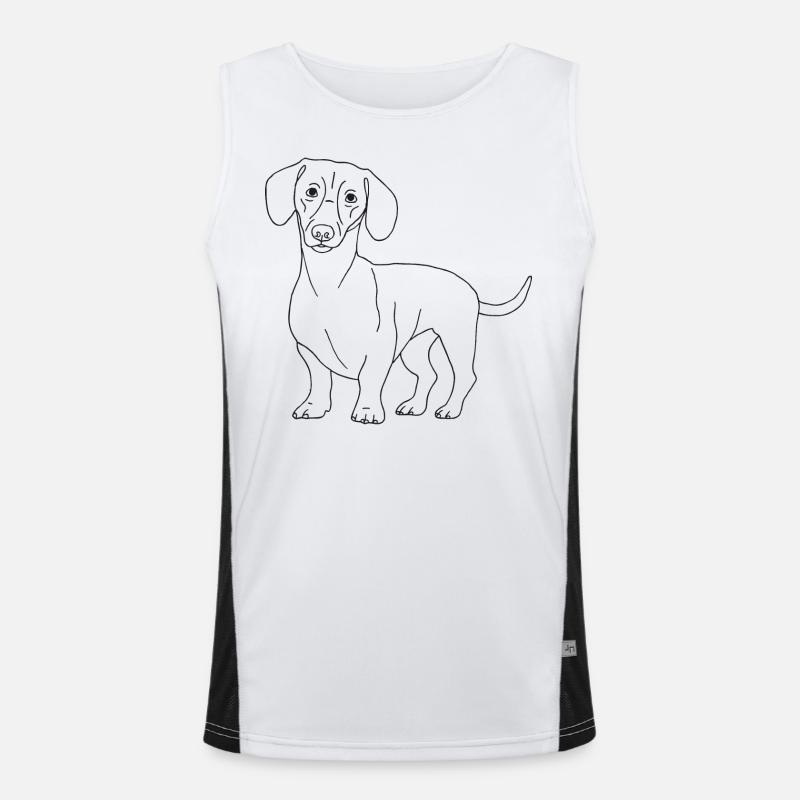 Dackel Funktionelles Kontrast-Tank Top für Männer 