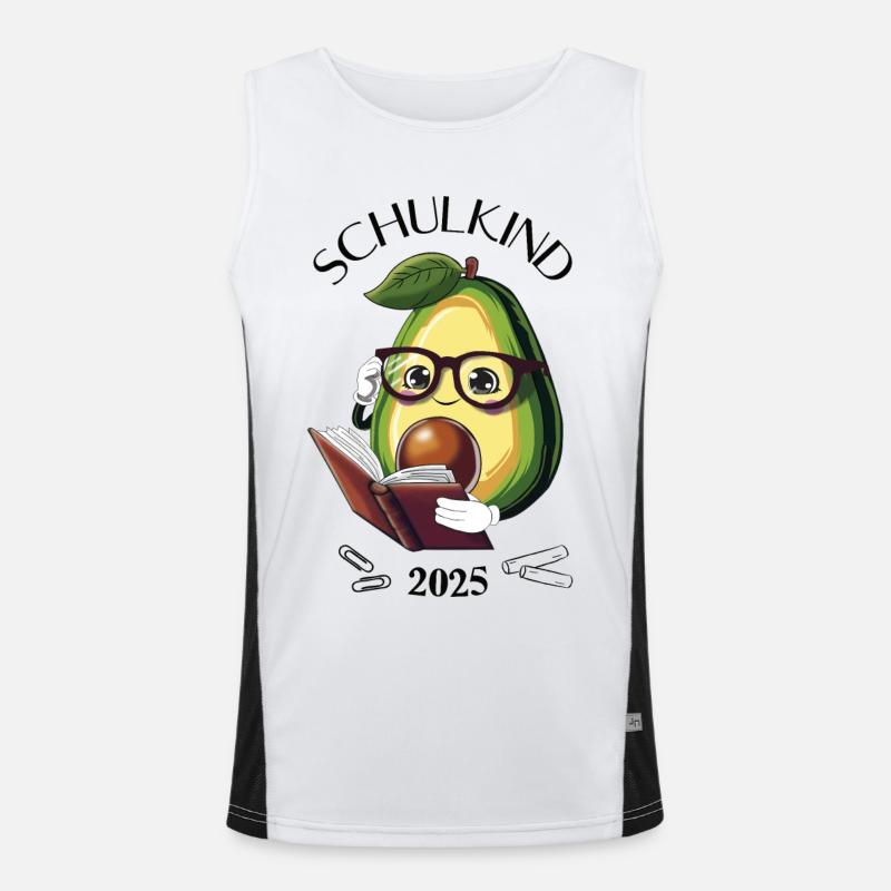 Schulkind 2025 – Avocado Einschulung Funktionelles Kontrast-Tank Top für Männer 