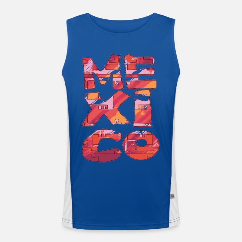 Mexico Brick Pattern Letters Men's Functional Contrast Tank Top 