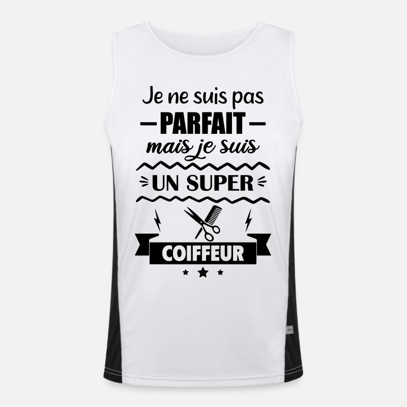 Pas parfait mais super coiffeur Débardeur respirant contrasté Homme 