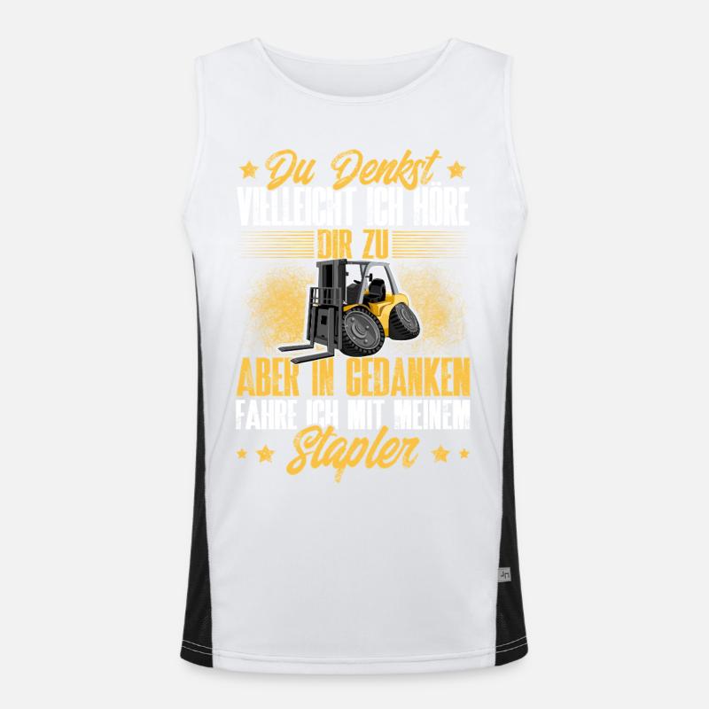 Forklift Forklift Driver Men's Functional Contrast Tank Top 