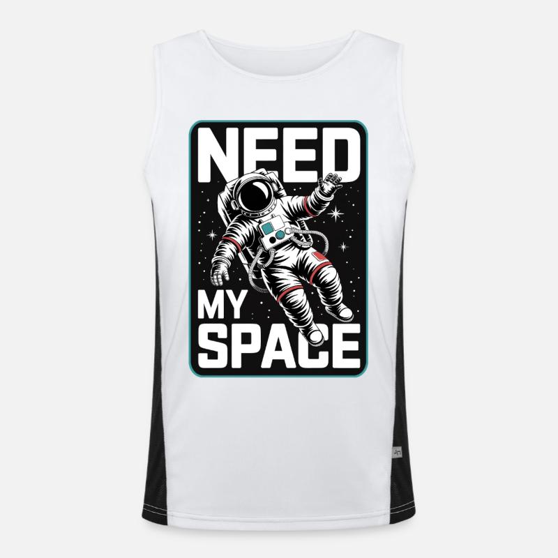 Need My Space Astronaut Funktionelles Kontrast-Tank Top für Männer 
