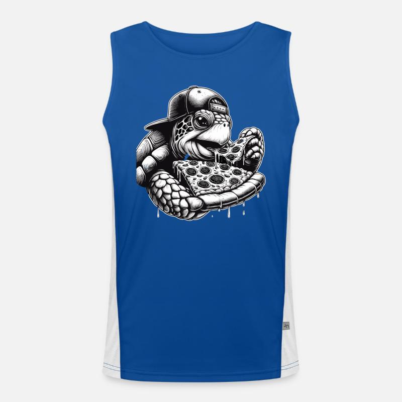 Schildkröte Pizza Cappy Geschenk Funktionelles Kontrast-Tank Top für Männer 