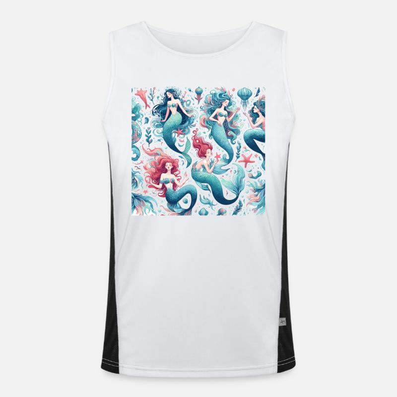 Mermaid Pattern Gift Men's Functional Contrast Tank Top 