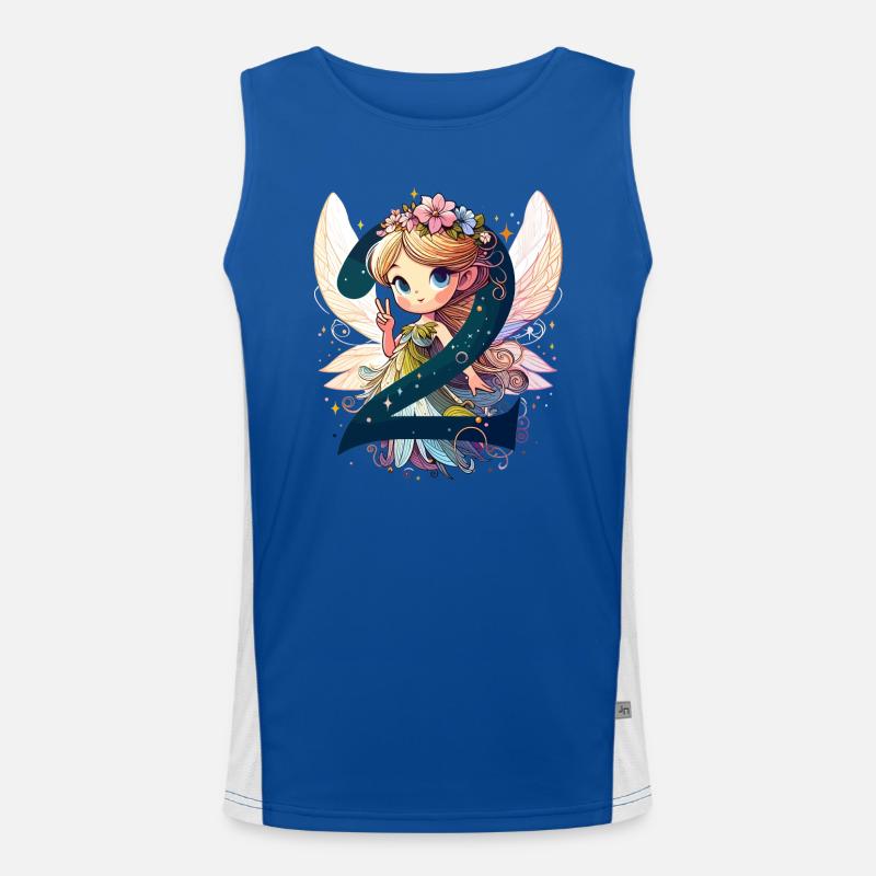 2 Jahre Fee Elfe Geburtstag Geschenk Funktionelles Kontrast-Tank Top für Männer 