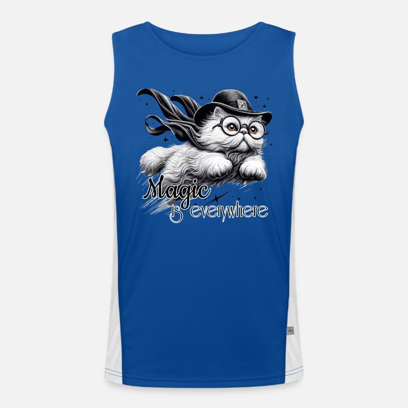 Magic Persian White Persian Cat Gift Men's Functional Contrast Tank Top 