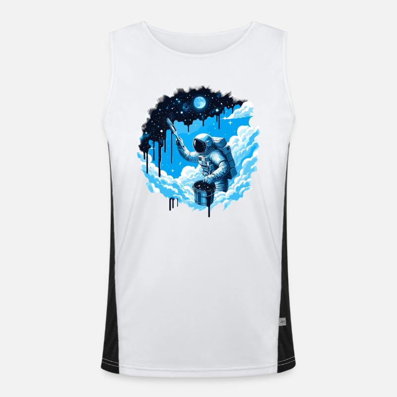 Astronaut Paints Starry Sky Night Gift Men's Functional Contrast Tank Top 