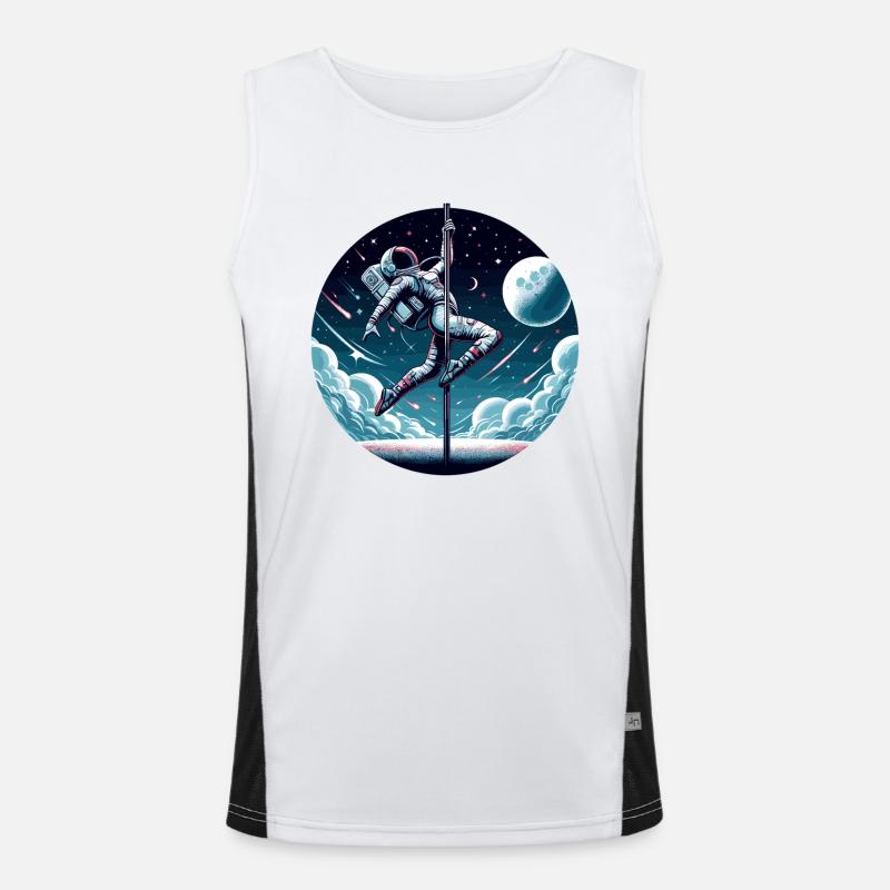 Pole Dance Astronautin Poledance Geschenk Funktionelles Kontrast-Tank Top für Männer 