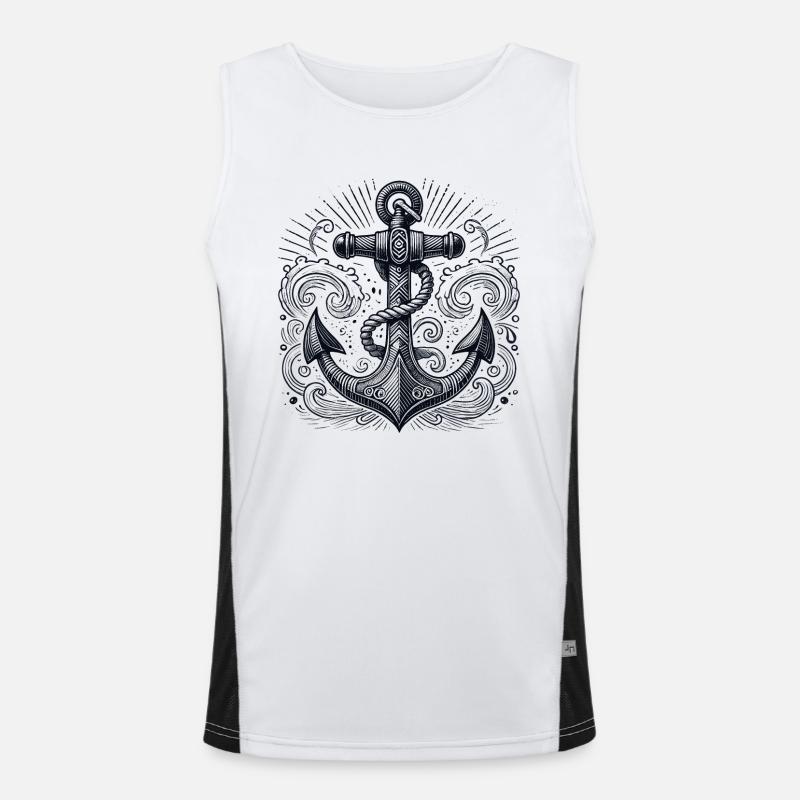Anker Schiffsanker Anker cool maritim Geschenk Funktionelles Kontrast-Tank Top für Männer 