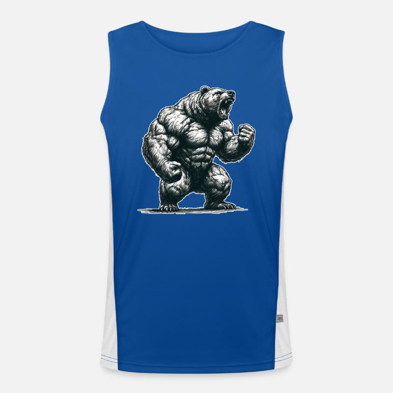 Ours fort muscles motivation force force cadeau Débardeur respirant contrasté Homme 