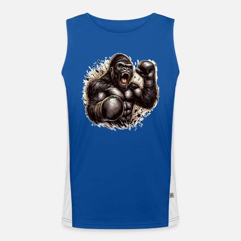 Gorilla Boxer Fighter Boxing Roars Gift Men's Functional Contrast Tank Top 