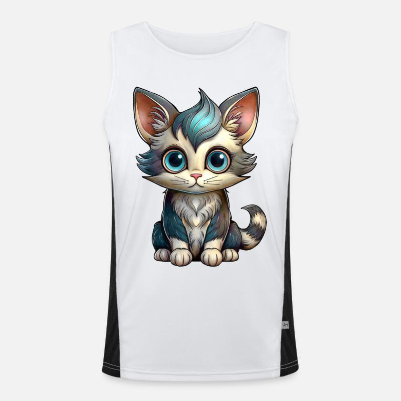 Kätzchen Funktionelles Kontrast-Tank Top für Männer 