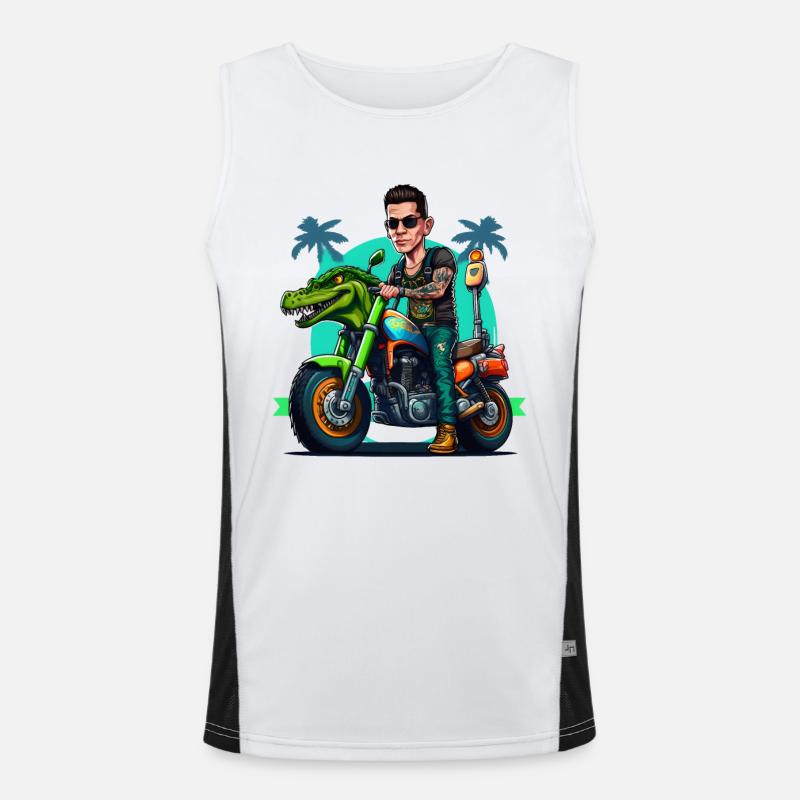 Biker, Crocodile Motorcycle, Floride, Été, Soleil Débardeur respirant contrasté Homme 