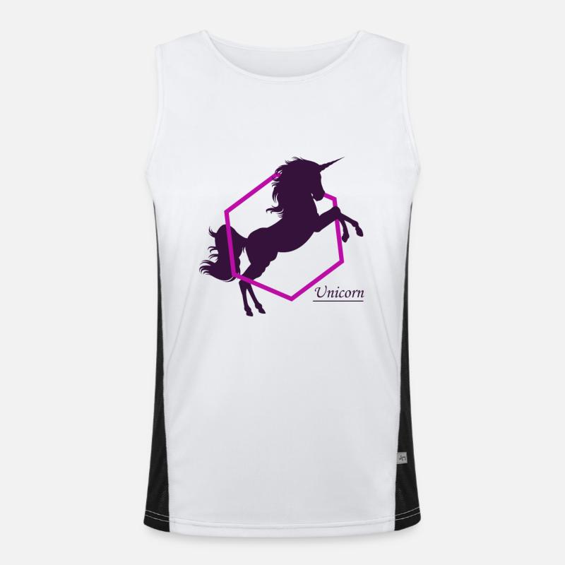 Ein Einhorn - A Unicorn Funktionelles Kontrast-Tank Top für Männer 