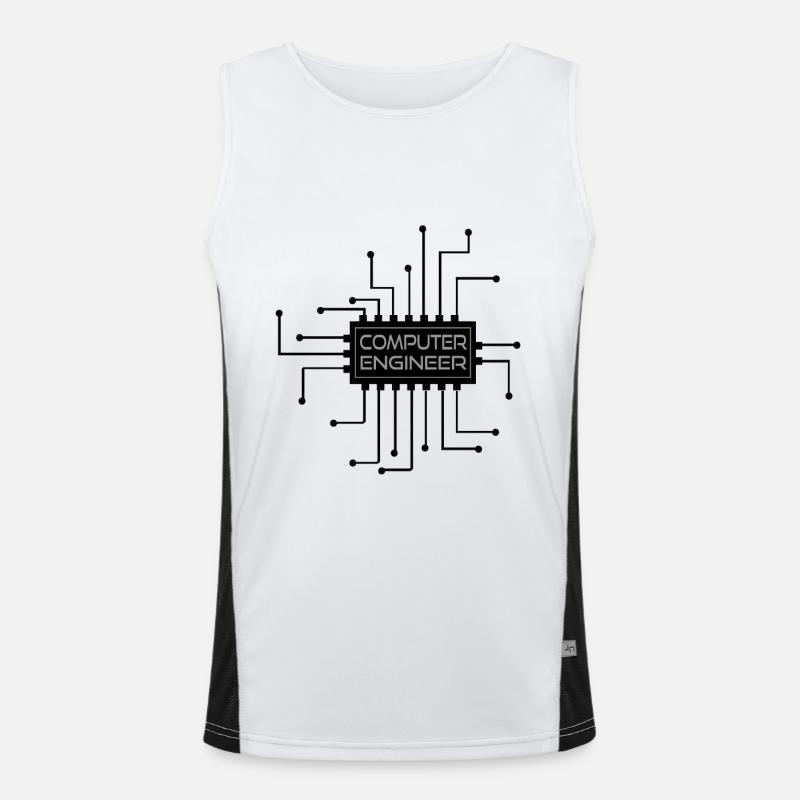 Computer engineer - computer engineer - Men's Functional Contrast Tank Top  - white/black