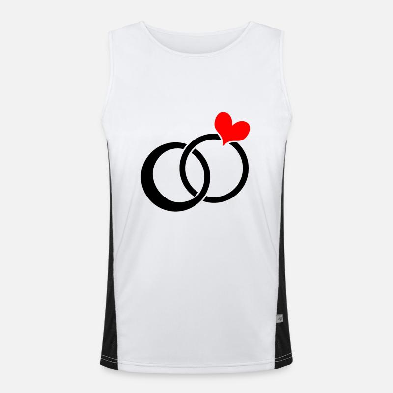 Marry engagement ring wedding wedding band couples marriage Men's Functional Contrast Tank Top 