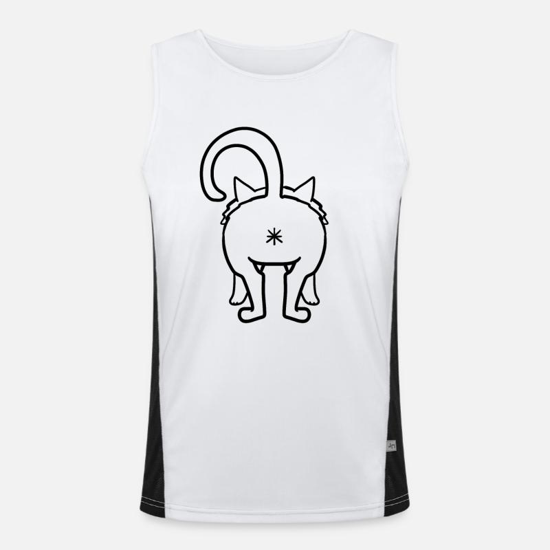 Chat par derrière - Cul de chat Débardeur respirant contrasté Homme 